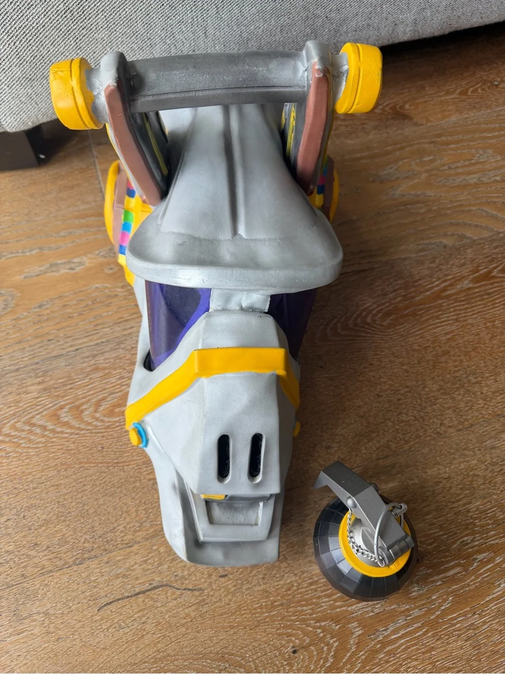 Yellow and Gray Kids Costume Mask with Purple Visor …. llama